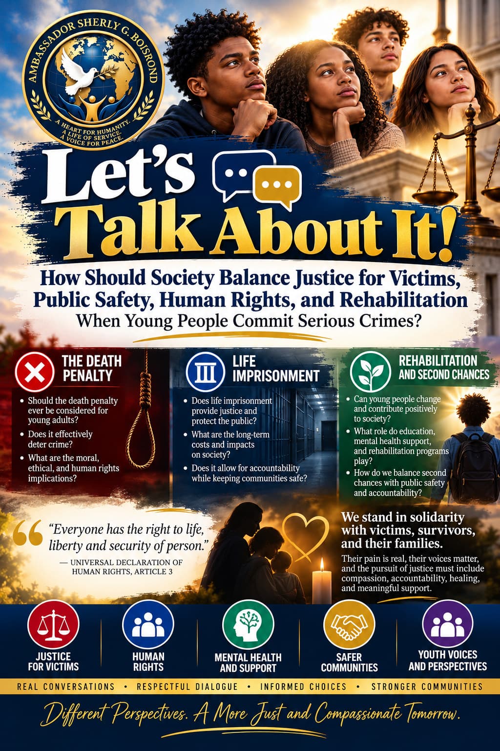 How should society balance justice for victims, public safety, human rights, and rehabilitation when young people commit serious crimes?